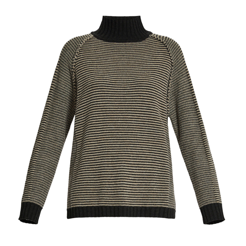 PERSONA by Marina Rinaldi Dark gray ribbed wool blend sweater 33.1364203 AFFRESCO MADE IN ITALY