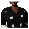 PERSONA by Marina Rinaldi BLACK stretch viscose sweater with inlay work 33.1363623 ARAGOSTA