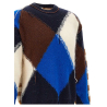 ATOMOFACTORY men's multicolor crew neck sweater bluette/blue/brown/white AFU04 MADE IN ITALY