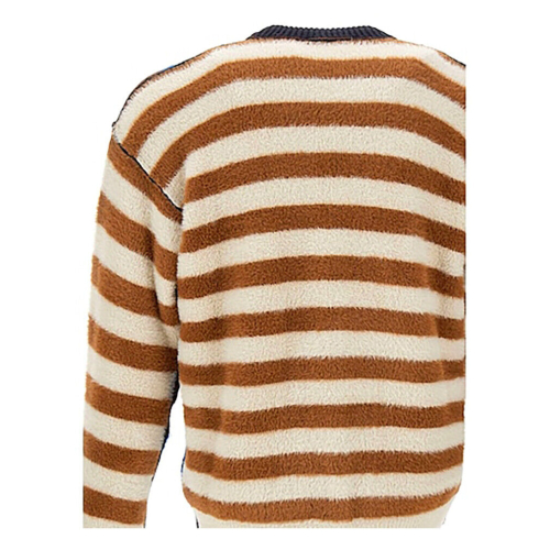 ATOMOFACTORY men's multicolor crew neck sweater bluette/blue/brown/white AFU04 MADE IN ITALY