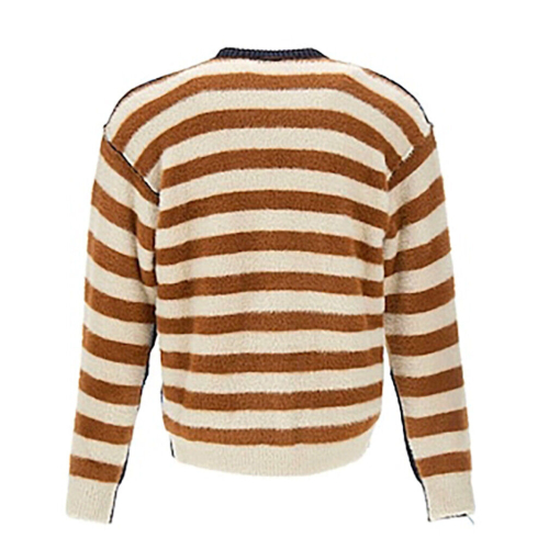 ATOMOFACTORY men's multicolor crew neck sweater bluette/blue/brown/white AFU04 MADE IN ITALY