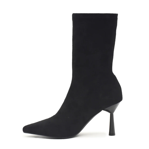 AZAREY women's low boot stretch eco suede black 494G723
