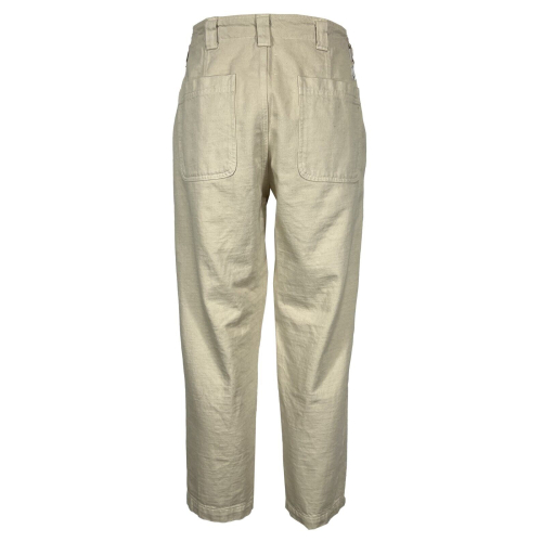 MADSON by BottegaChilometriZero men's heavy ecru cotton trousers DU22743 REVERSE MADE IN ITALY