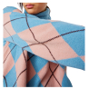 SEMICOUTURE maglia donna dolcevita celeste/rosa/marrone Y3WB36 CARINE MADE IN ITALY