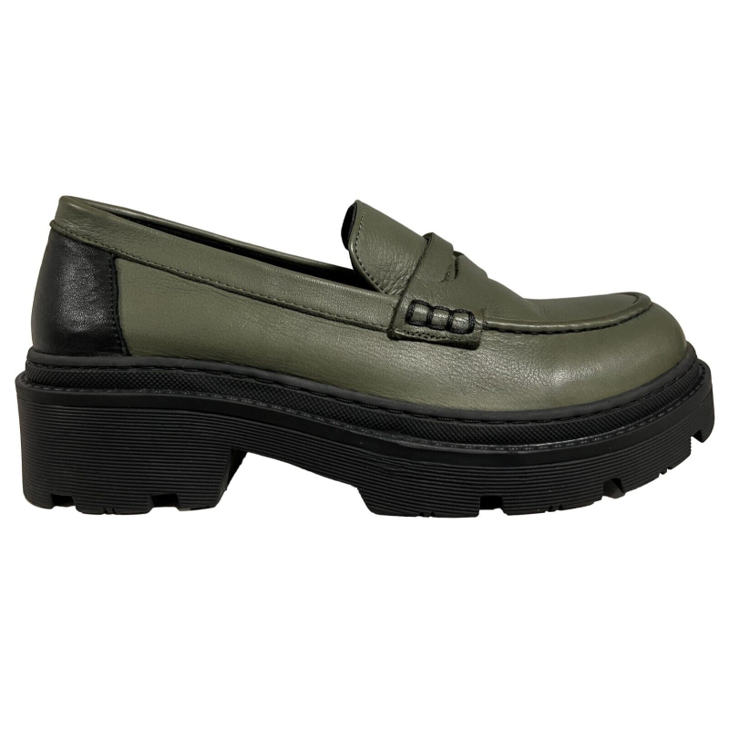 HUMILITY 1949 mocassino donna verde UPOMO 100% pelle