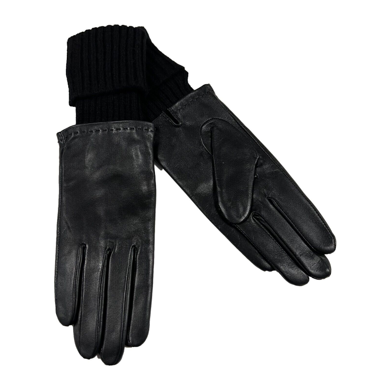 LA FEE MARABOUTEE black women's gloves leather+wool TROJAC