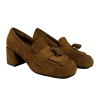 ENTOURAGE ILLIMITED scarpa donna camoscio cognac MARIKA 100% pelle MADE IN ITALY