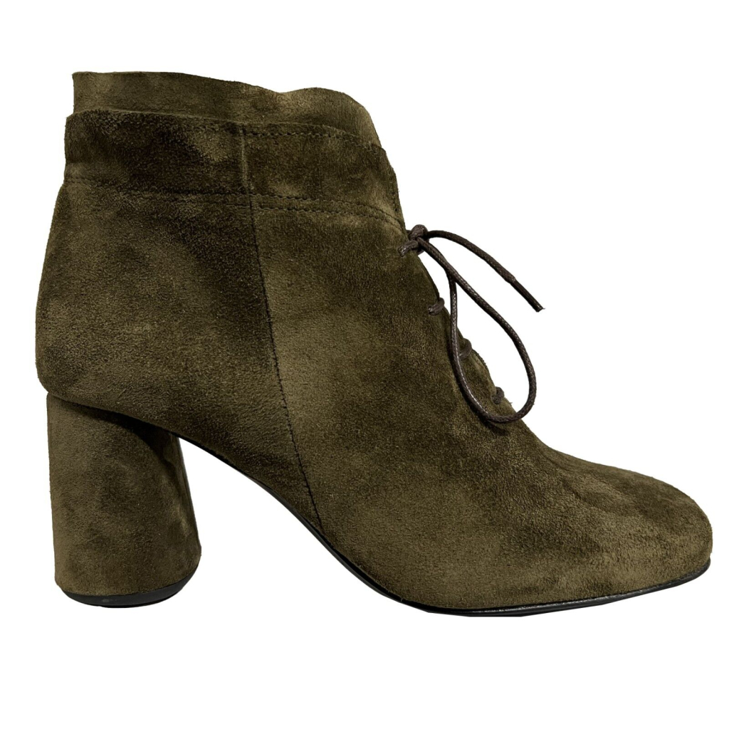 ENTOURAGE ILLIMITED women's low boot in green suede CECILIA MADE IN ITALY