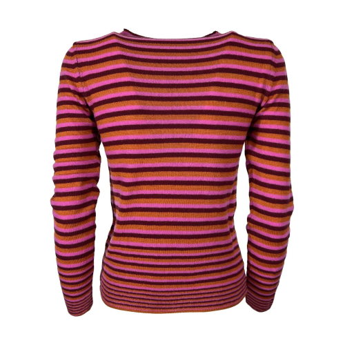 BORGO DELL'ORTICA women's boat wool sweater with multicolor stripes 7131-RR MADE IN ITALY