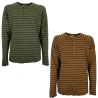 MADSON by BottegaChilometriZero men's serafino sweatshirt with 3 striped buttons DU22759 MADE IN ITALY