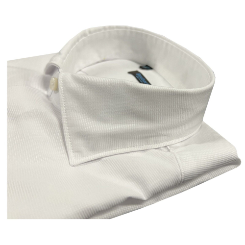 BROUBACK camicia uomo bianca piquet ASC NISIDA 38 Z-QCLAX 1347 100% cotone MADE IN ITALY