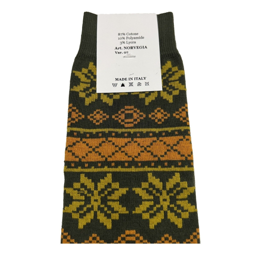 ICON LAB calzino lungo uomo fantasia NORVEGIA  misto cotone MADE IN ITALY