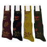 ICON LAB long men's socks LEAF patterned cotton blend MADE IN ITALY