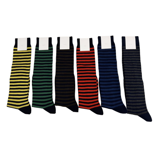 ICON LAB long socks for men with stripes RIG500 cotton blend MADE IN ITALY