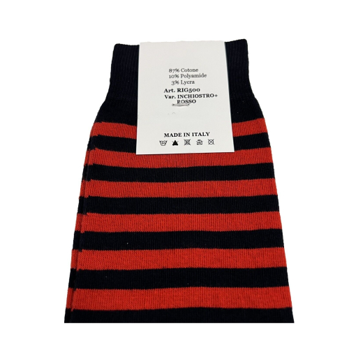 ICON LAB long socks for men with stripes RIG500 cotton blend MADE IN ITALY