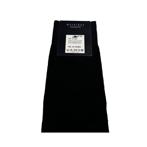 MOSAIQUE long plain men's socks A/630 90% cotton 10% elastomer MADE IN ITALY