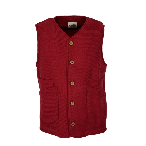 MADSON by BottegaChilometriZero men's herringbone wool vest DU23325 MADE IN ITALY