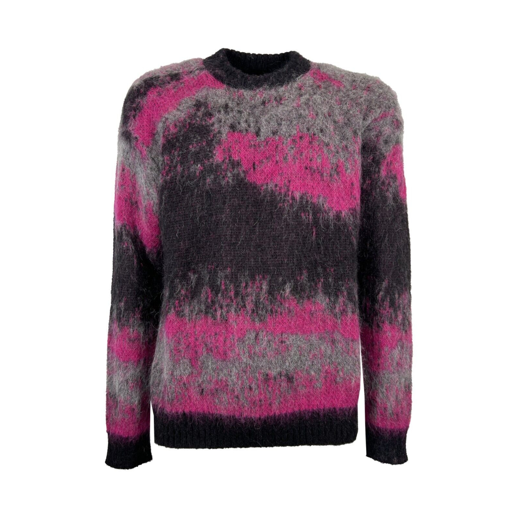 ATOMOFACTORY maglia uomo mohair fantasia nero/grigio/fuxia AFU29 MADE IN ITALY