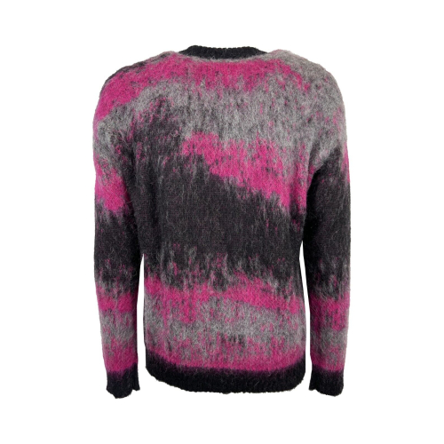 ATOMOFACTORY maglia uomo mohair fantasia nero/grigio/fuxia AFU29 MADE IN ITALY