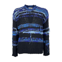 ATOMOFACTORY maglia uomo nero/bluette misto lana AFU35 MADE IN ITALY