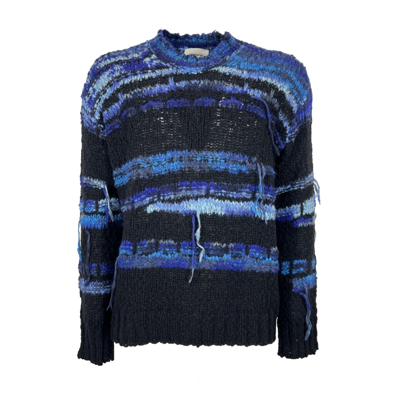 ATOMOFACTORY men's black/blue wool blend sweater AFU35 MADE IN ITALY