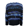 ATOMOFACTORY men's black/blue wool blend sweater AFU35 MADE IN ITALY