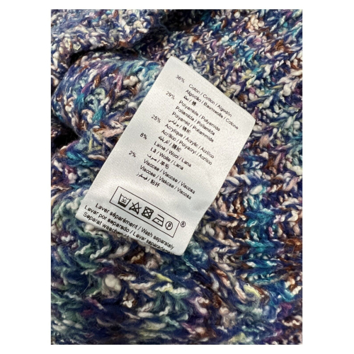 LA FEE MARABOUTEE blue/purple/petrol women's sweater TRESOR MADE IN ITALY