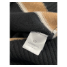 PURO TATTO maglia donna pesante nera con inserto cammello 0262122 100% cashmere MADE IN ITALY