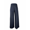 NEIRAMI pantalone donna blu gessato cuoio P845LD SCAMPANATO MADE IN ITALY