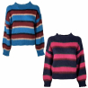 LA FEE MARABOUTEE women's multicolor striped sweater TIJANE wool blend MADE IN ITALY