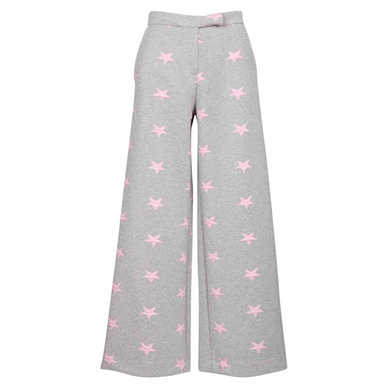 FRONT STREET 8 gray women's trousers with stars 30263 02 MADE IN ITALY