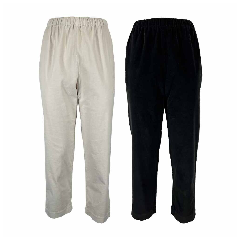 NEIRAMI pantalone donna velluto liscio P840VE MINIMAL 97% cotone 3% elastan MADE IN ITALY