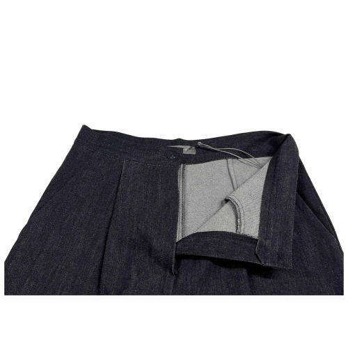 NEIRAMI women's dark denim trousers DM02NE PINCES 98% cotton 2% elastane MADE IN ITALY