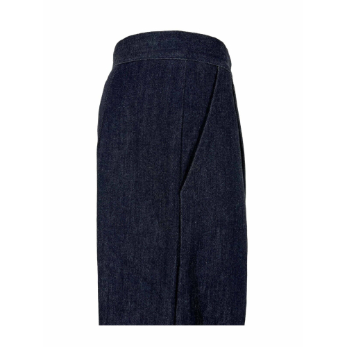 NEIRAMI pantalone donna jeans scuro DM02NE PINCES 98% cotone 2% elastan MADE IN ITALY