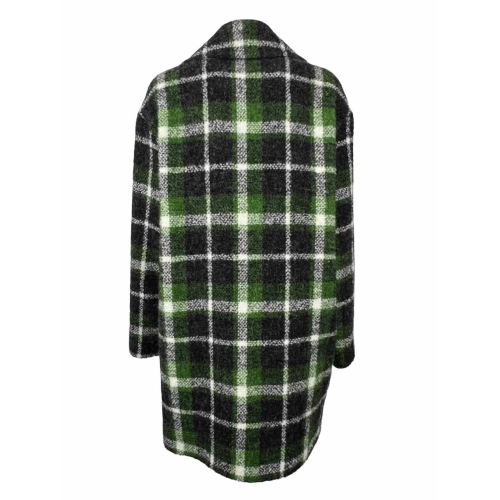 NORMEET green/grey checked women's coat 23407 FLUTE MADE IN ITALY