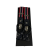 PAOLO DA PONTE men's suspender with blue/burgundy stripes MADE IN ITALY