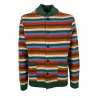 RAW LAB multicolor striped cardigan PT00005SPL 100% shetland KNOLL YARNS MADE IN ITALY