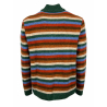 RAW LAB multicolor striped cardigan PT00005SPL 100% shetland KNOLL YARNS MADE IN ITALY