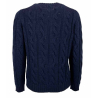 RAW LAB men's heavy blue cable crew neck sweater PT000011ALI MENPHIS MADE IN ITALY