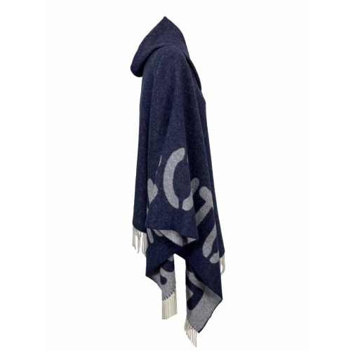 SEMICOUTURE women's melange blue cape CNTX02 ADELAIDE MADE IN ITALY