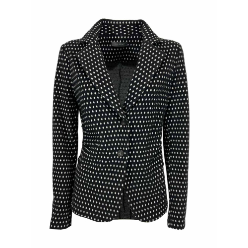NEIRAMI women's winter cotton jacket with black/white polka dots C807 BH BRUSH MADE IN ITALY