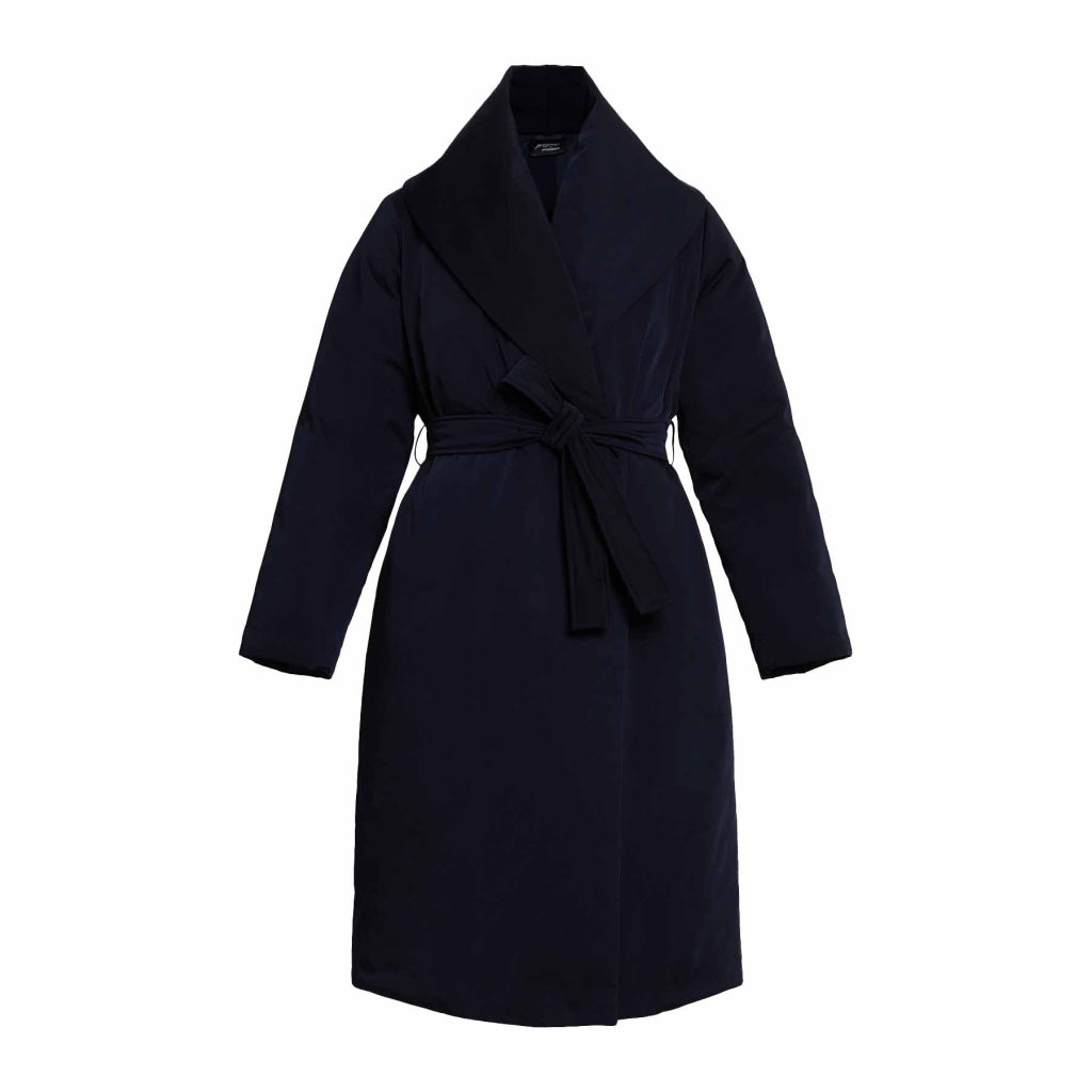 PERSONA by MARINA RINALDI PARADISO blue technical gabardine padded coat