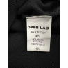 OPEN LAB black women's sweater with wide contrasting stripes WANDA R MADE IN ITALY