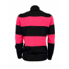 OPEN LAB black women's sweater with wide contrasting stripes WANDA R MADE IN ITALY