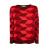 LA FEE MARABOUTEE crew neck sweater red/coral/burgundy COSINA MADE IN ITALY