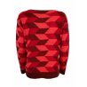 LA FEE MARABOUTEE crew neck sweater red/coral/burgundy COSINA MADE IN ITALY