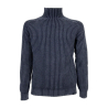 FLY 3 reversible sweater with English rib 2x1 MOCK TAMATA MU72313052381F 100% wool MADE IN ITALY