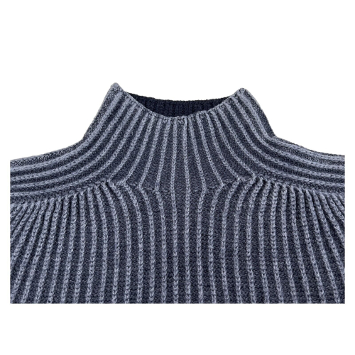 FLY 3 reversible sweater with English rib 2x1 MOCK TAMATA MU72313052381F 100% wool MADE IN ITALY