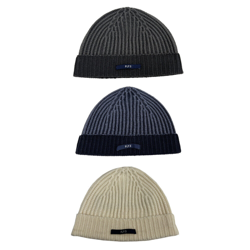 FLY 3 reversible hat with English rib 2x1 WHITELY treatment TAMATA BEANIE MADE IN ITALY