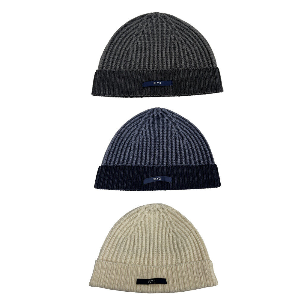 FLY 3 reversible hat with English rib 2x1 WHITELY treatment TAMATA BEANIE MADE IN ITALY